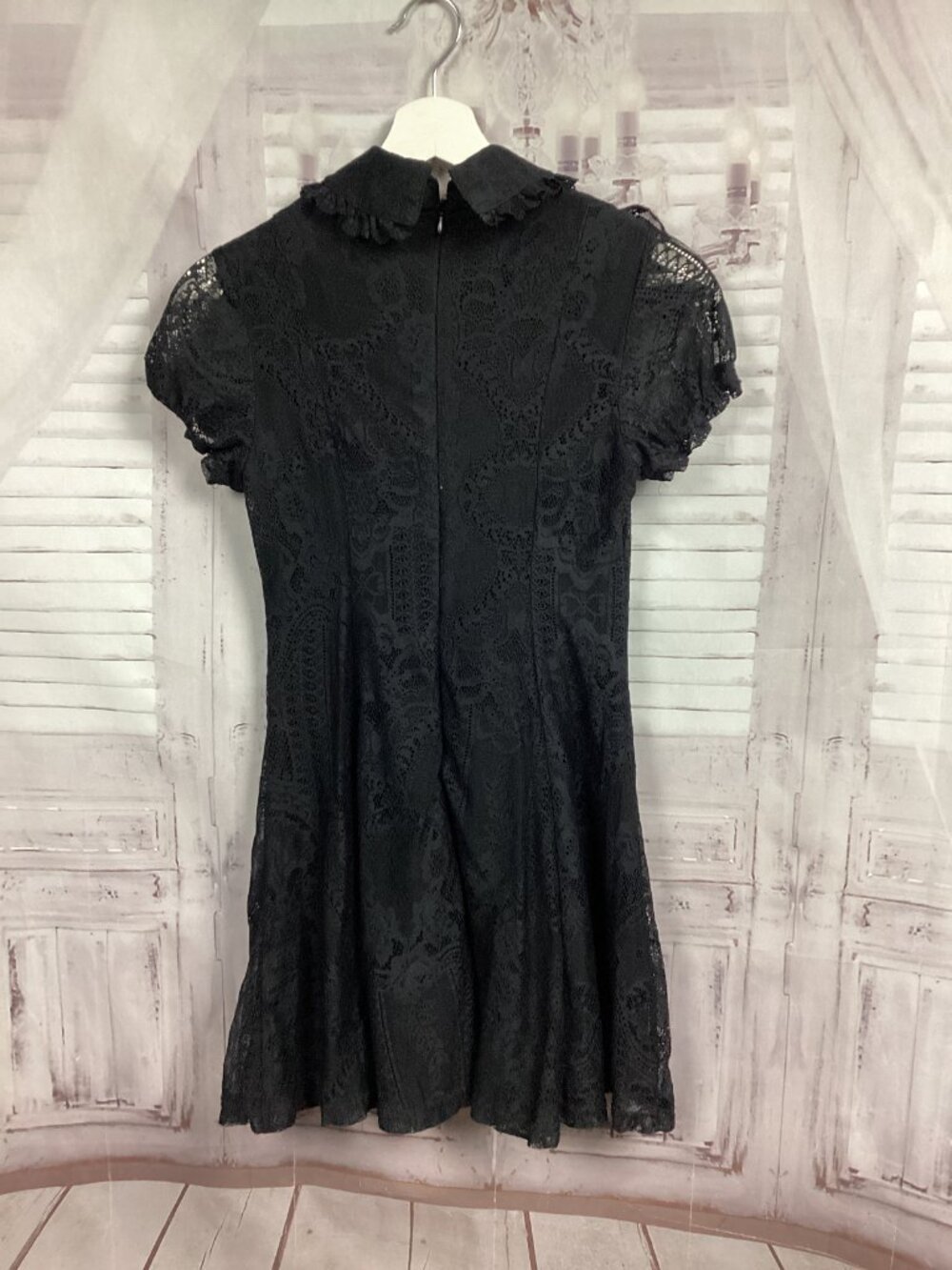 Killstar Black Lace Midi Ruffle Gothic Dress S - Picture 6 of 11
